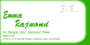 emma rajmond business card